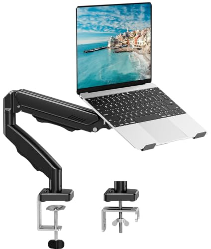 MOUNTUP 2 in 1 Monitor Halterung mit Laptopablage für Laptop & Monitor | verstellbare Laptop Armhalterung für 14-17 Zoll-Notebooks und 32 Zoll-Monitore, bis zu 9 kg, für Büro, Homeoffice und Gaming