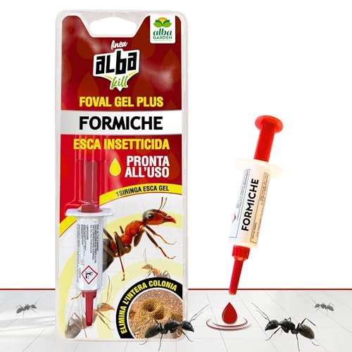 Albagarden - Gel Formiche - Esca formiche ad Azione Ritardata Per Eliminare La Colonia - Insetticida Pronto All'uso per Interni ed Esterni - Dosatore da 5 gr