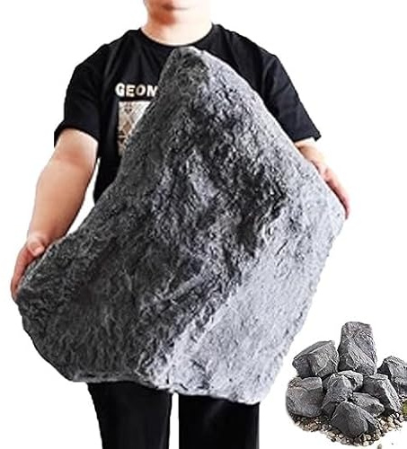 Rocas artificiales for exteriores, cantos rodados for jardín, rocas paisajísticas con textura natural realista, rocas artificiales sólidas de espuma de poliuretano, for paisajismo y césped.(50*50*56cm