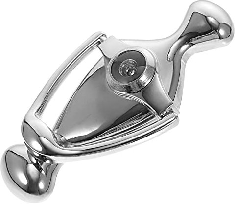Türklopfer aus Zinklegierung mit Guckloch – ergonomisches Sicherheitsdesign für die Haustür – 14 x 7 x 2,4 cm – Silber-Finish