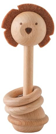 Greifen Spielzeug - Holzringrassel, Babysusorikspiel | Natural Holzschüttlergeschenk, Spielzeug für Kinderentwicklung, Kinderurlaubsgeschenk für Weihnachten Geburtstagserlass