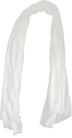 CLISPEED Foulard Chiffon Élégant avec Perles Factices Écharpe et Confortable pour Femmes pour Printemps Accessoire de Mode pour Événements Formels et Usage