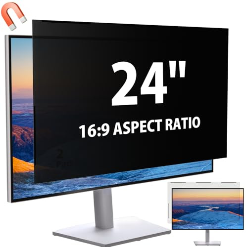 Mamol Magnetischer Sichtschutz für 24 Zoll Monitor 16:9, abnehmbare Sichtschutzfolie, Anti Blaulicht Blendschutz Blickschutzfolie Displayschutz für Desktop Displays