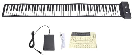 Rotolare Tastiera Pianoforte Flessibile per Bambini Principianti Portatile Pieghevole 88 Tasti Silicone Bluetooth Piano Pad con Altoparlante