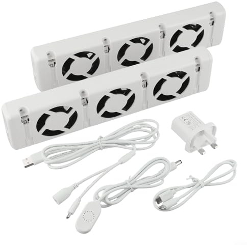 GLFLOW 3-Fan Radiator Cooling Fan Magnetic Smart Heater Energy Saving Low Noise 1W 5V 18DB White 50Cm Extension Kit Room Home