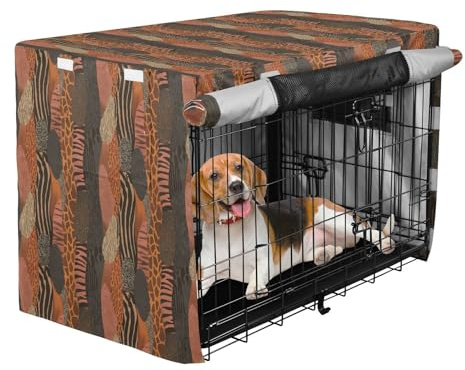 siphylline Abdeckung mit Tierfell-Aufdruck für Hundekäfig, Welpen, Drahtkäfigabdeckungen mit Rollschirmen