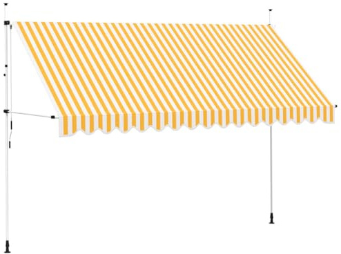 vidaXL Einziehbare Markise Handbetrieben 400 cm Orange/Weiß Gestreift