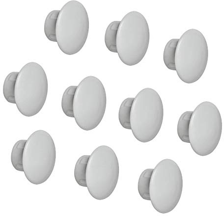 Gedotec Lot de 20 cache-vis ronds pour meubles - H1116 - Diamètre : 8 mm - Pour alésage aveugle - En plastique gris