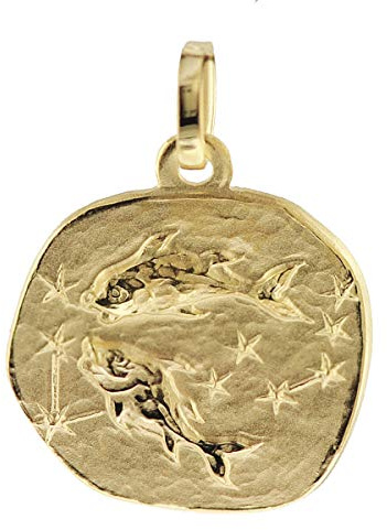trendor Sternzeichen-Anhänger Fische 333 Gold 16 mm 08725-03 | Anhänger Tierkreiszeichen für Damen, Herren und Kinder, Echtgold,