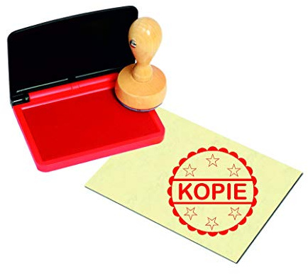 Stempel Kopie - inkl. Stempelkissen Rot - ca. Ø 40 mm