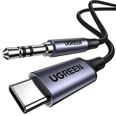 UGREEN USB C Klinke Kabel 1M 3,5mm Klinke auf USB C Kopfhörer Adapter ohne DAC Chip nur kompatibel mit HUAWEI P40/P30 Pro/P20/P20 Pro/Mate 30 Pro, OnePlus 9/8/7T, Xiaomi Mi 11/10 usw.