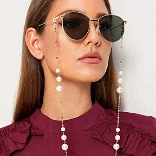 Bohend Mode Frauen Glaskette Gold Perlen Gesichtsmaskenkette Perle Frauen Sonnenbrillen Kette Zubehör Für Glas Und Gesichtsmasken