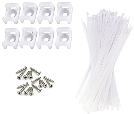 YIOVVOM Kabelbinder mit Schraube, 100 Stück, 20,3 cm Kabelbinder, hohe Festigkeit, schwarzes Kabelbinder-Set für Drahtmanagement, elektronische Kabel-Organizer-Clip (groß, weiß), 100 Stück