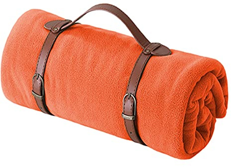Zoomlie Warme Yoga-Decke, Polar-Fleece-Überwurf, Decke, 100 x 150 cm, Couch-Überwurf, für Zuhause, Freizeit, Camping, Arbeit, Mittagspause (Orange, 100 x 150 cm)