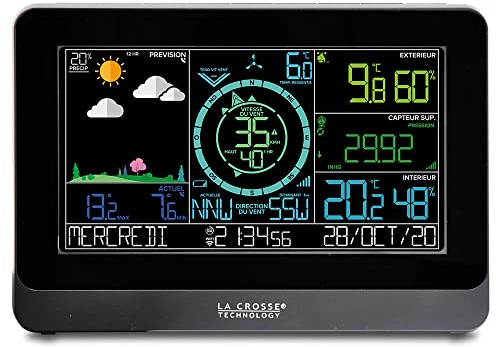 La Crosse Technology- WS6863 Station Météo Semi-Professionnelle avec connexion Wifi - Noir