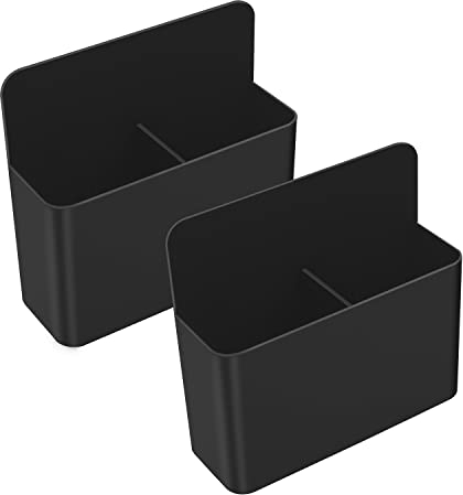MoKo Magnetisch Markerhalterung, 2 Pack Magnet Ablage Whiteboard Stifthalter Schulbedarf für Schulleben Kühlschrank Whiteboard Schließfach und andere magnetische Oberflächen, Schwarz