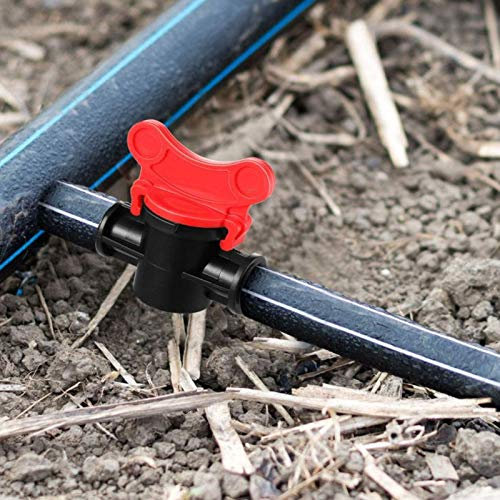 BORDSTRACT 10 vannes d'irrigation en ligne barbelées de 1/2 pouce, connecteurs de contrôle du débit d'eau de jardin en plastique abs