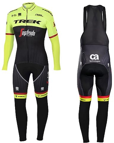 louizumify Ensemble Cycliste à Manches Longues en Coton évacuant l'humidité avec Fermeture éclair, séchage Rapide, réflecteur et 3 Poches