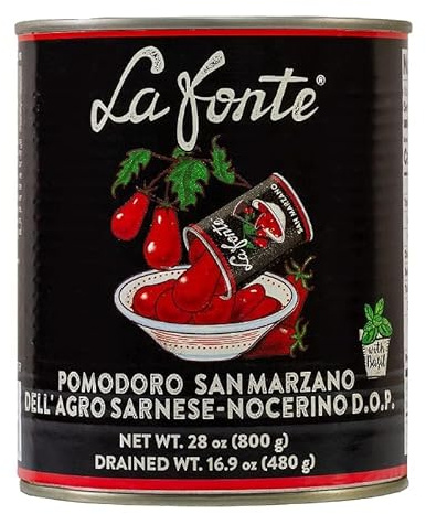 La Fonte San Marzano Whole Peeled Tomatoes PDO 28oz (Pack of 12)