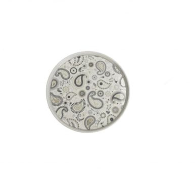 Brandani 52816 PIATTINO GOURMET SHANTI NEW BONE CHINA d 20,5 Colore Bianco con decoro Shanti