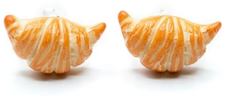 Miniblings Croissant Ohrstecker Stecker Ohrringe Gebäck Frühstück gestreift | In Berlin von Hand montierter Ohrschmuck, auch als Mitbringsel geeignet
