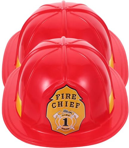 IMIKEYA Feuerwehrmann-Kostüm-Helm Für Erwachsene 2 Stück Kunststoff-Feuerwehrmann-Hüte Neuartige Feuerwehrmann-Harthelme Feuerwehrmann-Helm Roter Feuerwehrmann-Helm Kopfbedeckung