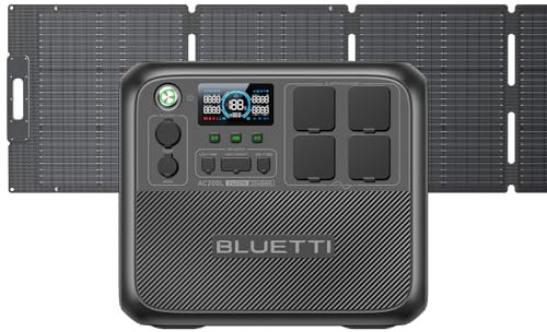 BLUETTI Portable Power Station AC200L with 200W Solar Panel Included, 2048Wh LiFePO4 Battery Backup w/ 4 2400W AC Outlets (3600W Power Lifting), Solar Generator for Camping, Home Use, Emergency