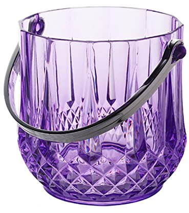 GeRRiT Eiskübel, Tisch-Eiskübelkühler mit Griff und Eiszange, Wein- und Getränkekühler, 1300 ml Acryl-Eispellet-Eimer, für den Außen- und Innenbereich