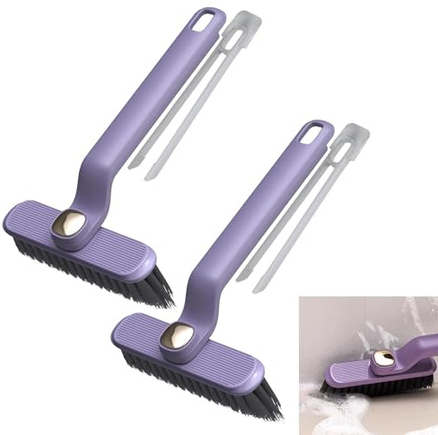WUBAYI 2pcs Multi-Function Rotating Crevice Window Cleaning Brush,360°Rotating Brush,Bathroom Cleaning BrushHard Gap for Window/Bathroom/Kitchen