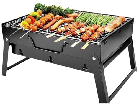 ADEPTNA Portable Folding Charcoal BBQ Table top Grill - Ideal for Garden, Camping, Travel, Picnic, Outdoor Parties and More