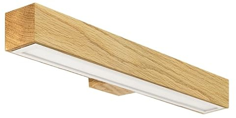 LED Wood Spiegelleuchte Bad aus Eichenholz 40 cm - Handgefertigte Wandleuchte Innen Holz - Wandlampe Badezimmer, Schlafzimmer und Flur - Spiegel Lampe Wand 18 W 1050 Lm Neutralweiß Licht 4000 K