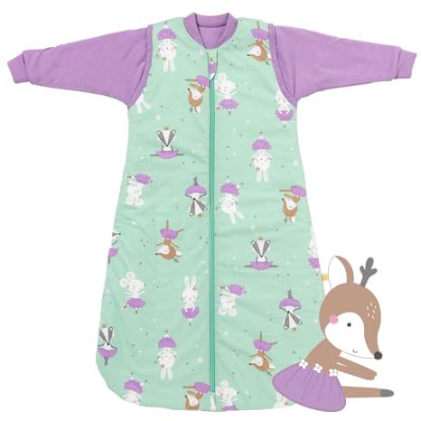 schlummersack Baby Schlafsack Neugeboren Sommer 1.0 Tog 56 cm dünn Ballerina | Baby Sommerschlafsack dünn |Sommer Schlafsack Baby 1 Tog | Newborn Schlafsack Baby Frühling Sommer Reißverschluss