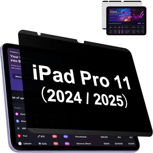 IPROKKO Magnetischer Blickschutzfolie Kompatibel mit iPad Pro 11 Zoll M4/M5 [2024/2025 5th/6th Gen], Abnehmbar Anti Glare Blaulicht Sichtschutzfolie Blickschutzfilter Sichtschutz Folie Privacy Screen