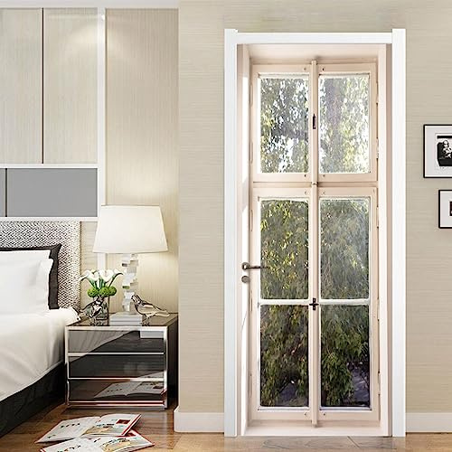 MYIESAXL Türaufkleber Türtapete Weiße Glastür Türbilder Selbstklebend Türposter Fototapete Abnehmbare Tapete Vinyl Tür Aufkleber Schlafzimmer Badezimmer 80 x 210cm, Tür tapeten