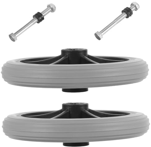 Outanaya 2pcs Replaceable Wheelchair Front Wheels Solid Caster Tires for Wheelchair Accessories Multipurpose Wheel Replacement for Improved Mobility and Durability