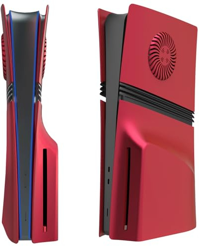 Adecuado para la versión de Unidad óptica y Digital de para PS5 Pro, versión ventilada de la Consola, Carcasa para PS5 Pro, Carcasa Protectora de Repuesto de Color Rojo (Optical Drive Version)