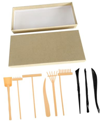 TOBBOMEY Crafted Mini Rake for Zen Garden Japanese Garden Tool Rake for Tabletop and Diy Micro Kit