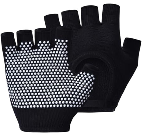 Gants de Yoga pour Femmes, Gants de Sport, 1 Paire de Gants de Protection des Mains Demi-Doigts | Gants de Sport ergonomiques Respirants avec poignée antidérapante pour Le Cyclisme, Sauter à la Corde
