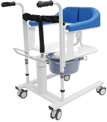 BRRIDE Sollevatore idraulico per pazienti, sedia a rotelle, per anziani, sedia da bagno portatile, regolabile in altezza, con ruote, per malati, disabili, donne incinte