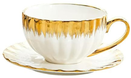 VIXDA Juego de Taza y Plato de café de cerámica nórdica de Phnom Penh, Taza de té Inglesa Europea, Taza de té de Flores de la Tarde