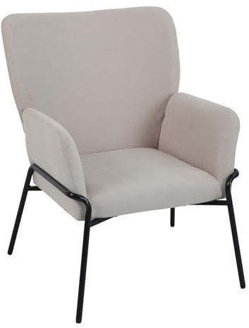 SVITA FREIA Loungesessel Wohnzimmersessel Cocktailsessel Polstersessel Wohnzimmer Moderner Akzentstuhl mit Lehne Relaxsessel Beige