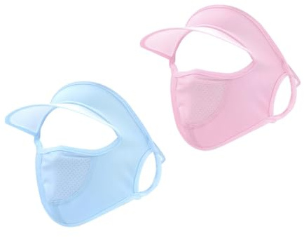 BESPORTBLE Sonnenschutz Gesichtsmaske 2 Stück Sommer Eis Seide Kühlend Atmungsaktiv Gesichtsschutzmaske Fahrradmaske Für Outdoor Laufen Camping