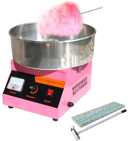 Candy Floss Machine, 1000W Cotton Candy Machine Commercial with Stainless Steel Sugar Scoop, Pink Candy Floss Makers for Kids, Girl, Home, Birthday, Parties, Festival, Carnival