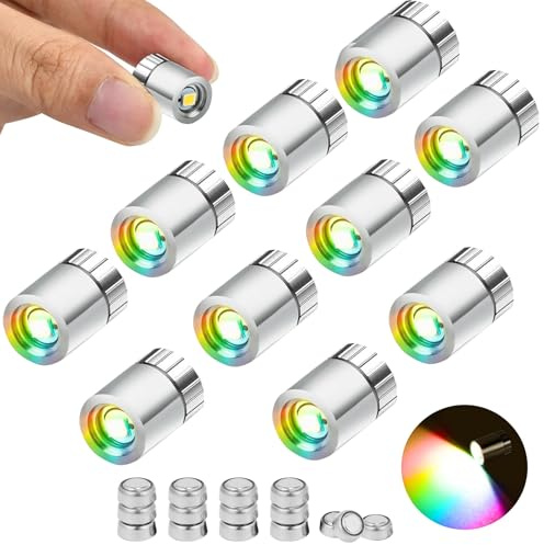 10 Stück Mini LED Lichter für Puppenhäuser, LED Licht Mini mit Batterie, Micro LED Licht zum Basteln, LED Minilichter, Miniatur Lichter für Vitrinen, Spielzeug Bausteine, Puppenhaus Beleuchtung