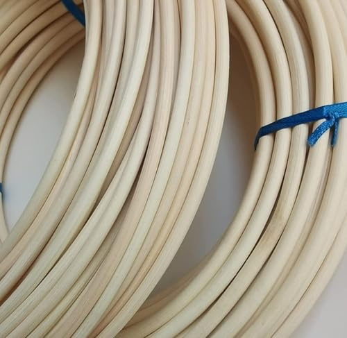 Naturlig rottingspline, 4 mm (0,16 tum), 250 g – rund, rottingrulle, flätad vävmaterial för gör-det-själv möbel, pil för vävning, tillbehör flätkorg, spår, skåpdörr, stol, reparationssats, 32 m lång