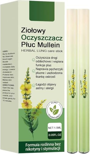 Pen De Difusor De Hierbas, 2 artículos Mullein Herbals Purificador pulmonar, pulmón y tracto respiratorio purificador transparente, cuidado de portátil para viajar, uso diario, relajación