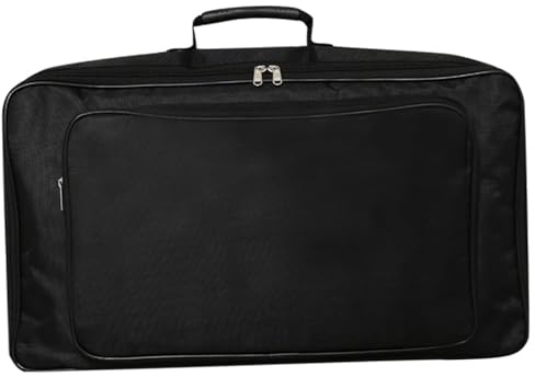HONMEET Große Schwarze Gigbag für Effektgeräte mit Stoßfestem Innenfutter Praktischem Tragegriff und Vielseitigen Fächern Robuste Oxford aufbewahrungstasche für Gitarreneffekte Unterwegs