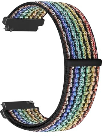 Aurrain 20mm Nylon Sports klockarmband Kompatibel Galaxy Watch 7/FE/6/6Classic/4/4Classic/Active2/Active40mm/Vivoactive 6/HR/AmazfitGTS,Unisex klockarmband i mjukt nylon med kardborreband.