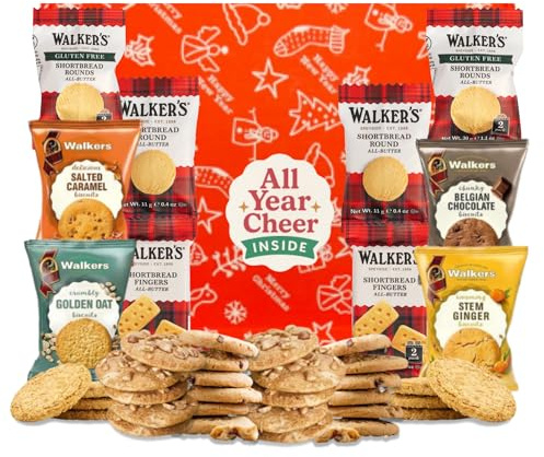 All Year Cheer Chirstmas Biscuit Tea Gift Suitable For Letterbox Gifts & Snack Hampers | Luxury Afternoon Tea Set & Food Gift Including A Variety Of Biscuit Assortments