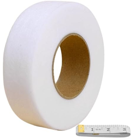 Lyivisk 64m x 4cm Saumband zum Aufbügeln mit Maßband Waschfestes extrabreites Bügelband zum Kürzen Hemming Tape für Hosen Vorhänge Gardinen Kleidung Jeans Saum Fixierband ohne Nähen